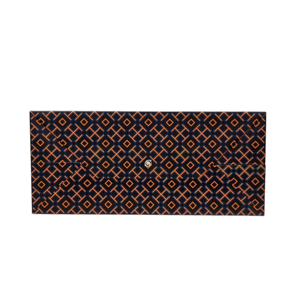 Tory Burch Gift Bags Set of 3 Logo Geometric Orange Navy Small 8x6.5